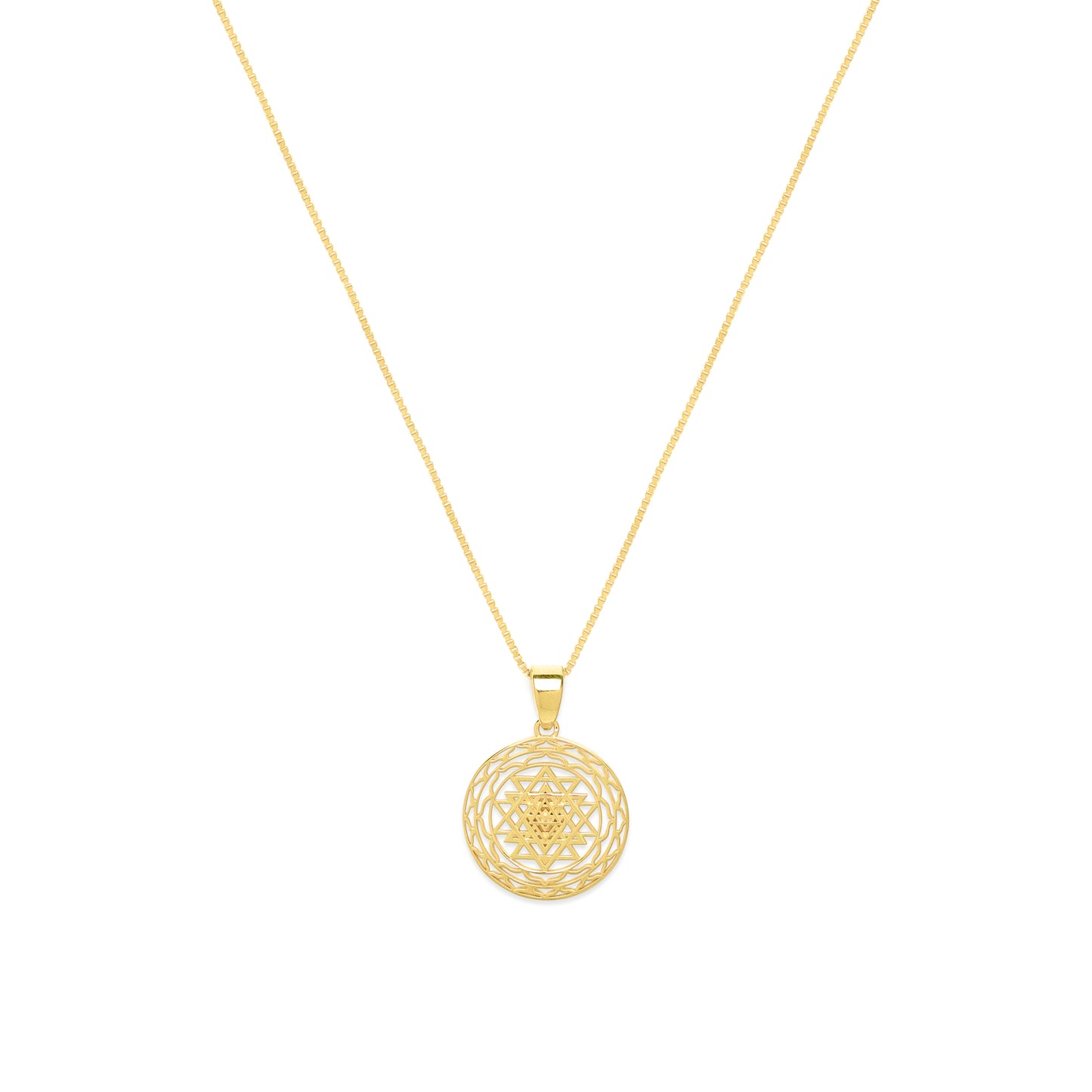 Sri Yantra Supreme Manifestor Necklace, 18K Gold