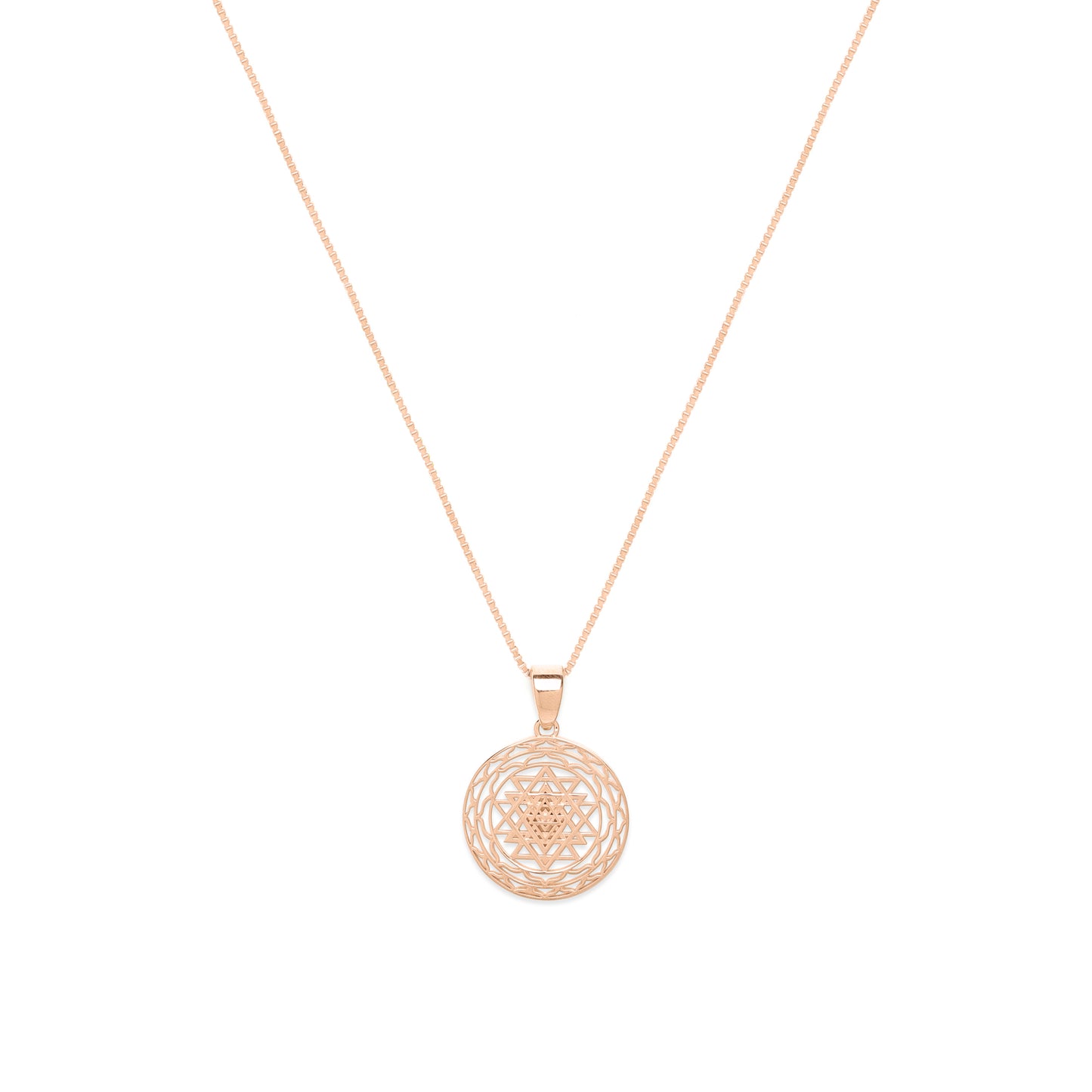 Sri Yantra Supreme Manifestor Necklace, Rose Gold