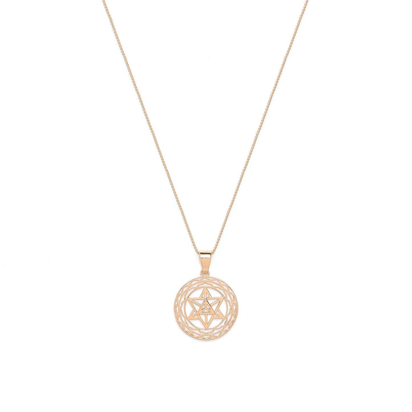 Merkaba Star, Light Body Activation Necklace, Rose Gold