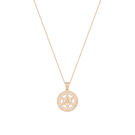 Merkaba Star, Light Body Activation Necklace, Rose Gold