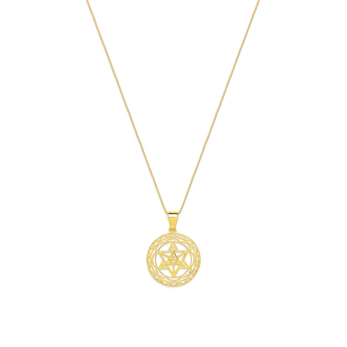 Merkaba Star, Light Body Activation Necklace, 18k Gold