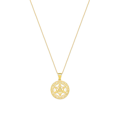 Merkaba Star, Light Body Activation Necklace, 18k Gold