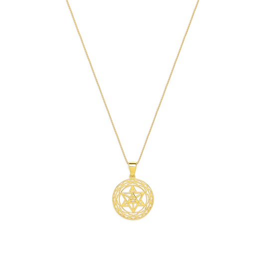 Merkaba Star, Light Body Activation Necklace, 18k Gold