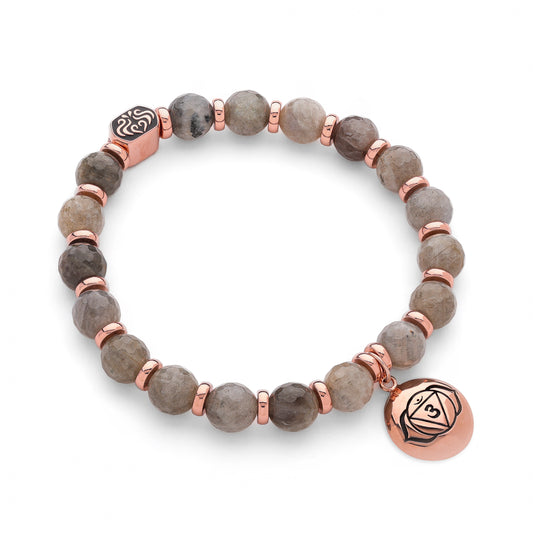 Brow Chakra Activation Labradorite "Magician's" Bracelet, Rose Gold