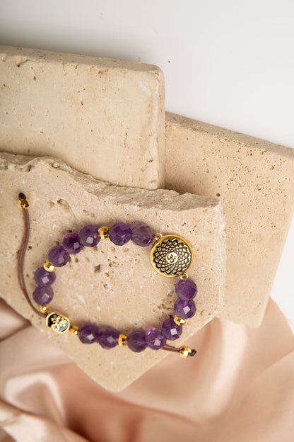 Crown Chakra Amethyst Spiritual Healing & Stress Relief Bracelet