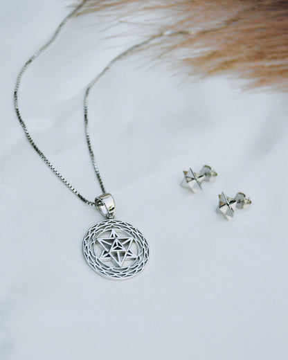 Merkaba Star, Light Body Activation Set, Necklace and Earrings