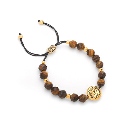 Solar Plexus Chakra Tiger's Eye Energy Protection and Psychic Power Bracelet