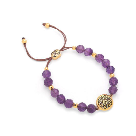 Crown Chakra Amethyst Spiritual Healing & Stress Relief Bracelet