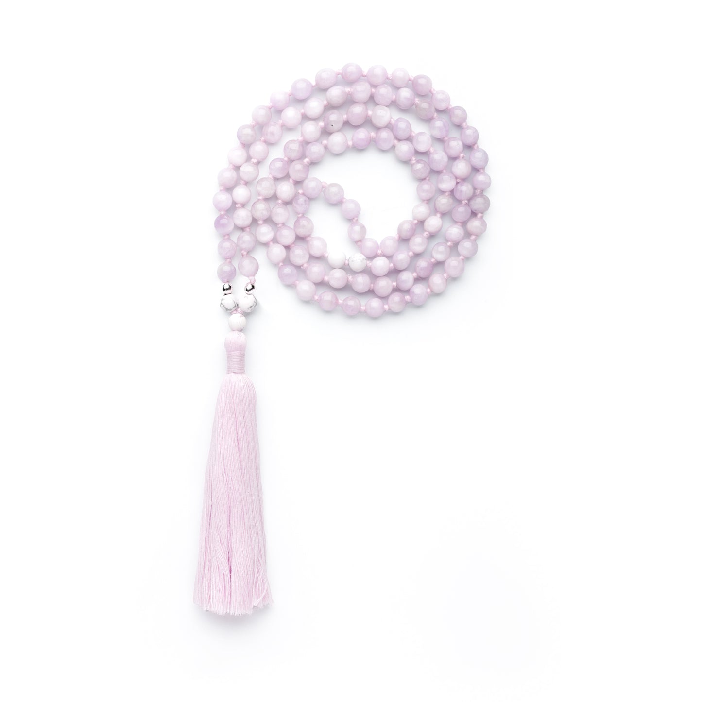 Love & Devotion Kunzite & Howlite Mala, Rishikesh Charity Collection