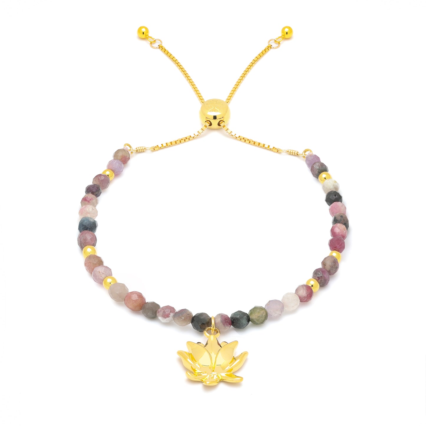 Strength of Spirit, Rising Lotus Tourmaline Bracelet, 18k Gold