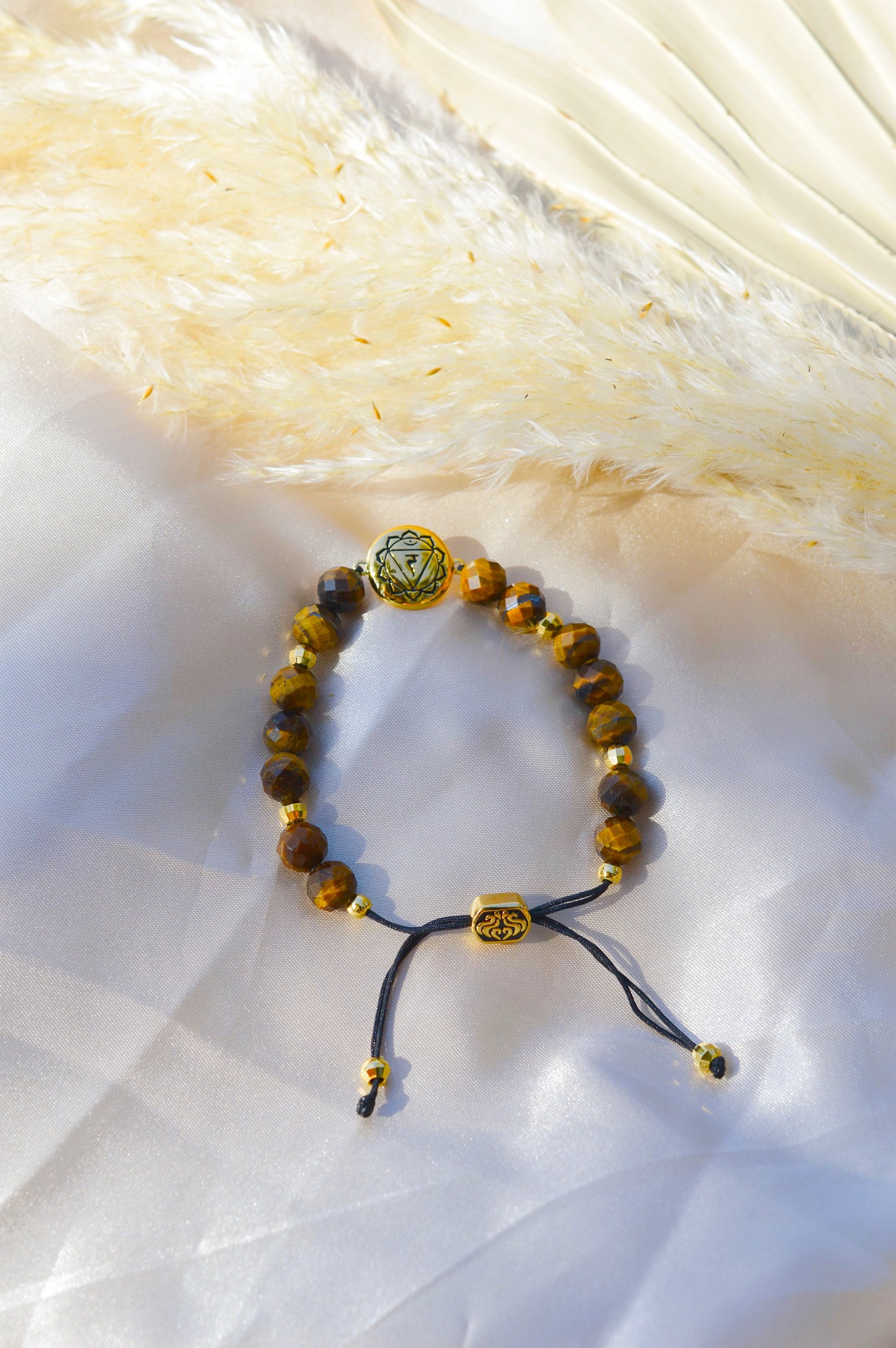 Solar Plexus Chakra Tiger's Eye Energy Protection and Psychic Power Bracelet