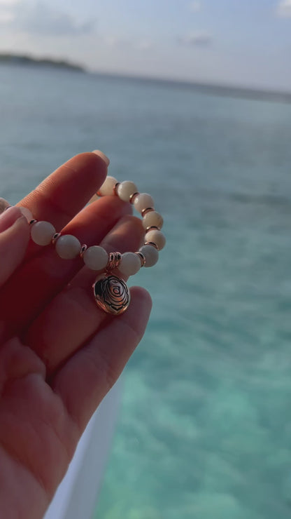 Sacral Chakra Activation Moonstone Bracelet, Rose Gold