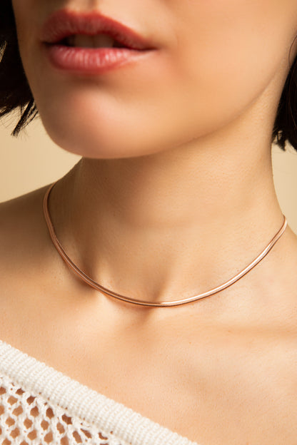 Herringbone Chain Necklace, White Rhodium Over Sterling Silver