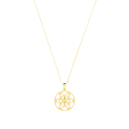 Seed of Life Abundance Necklace, 18K Gold