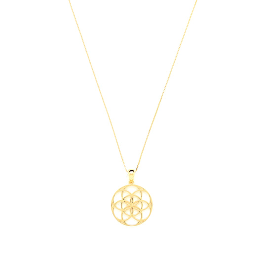 Seed of Life Abundance Necklace, 18K Gold