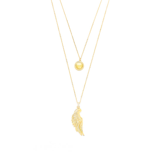 ARCHANGEL JOPHIEL Angel Of Beauty & Wisdom Necklace, 18k Gold Plated Sterling Silver with Quartz