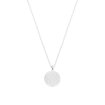 Flower of Life Necklace, 18K Gold Over Sterling Silver, Link Chain