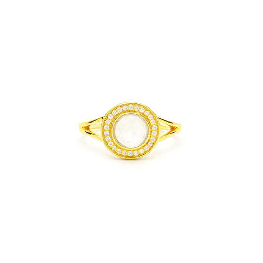 Moonstone Goddess Glow Ring, 18k Gold, Seen in Vanity Fair UK