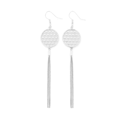 Flower of Life Tassel Earrings, 18K Gold over Sterling Silver