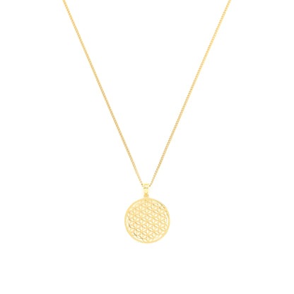 Flower of Life Necklace, 18K Gold, All Gender