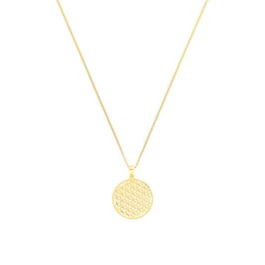 Flower of Life Necklace, 18K Gold, All Gender