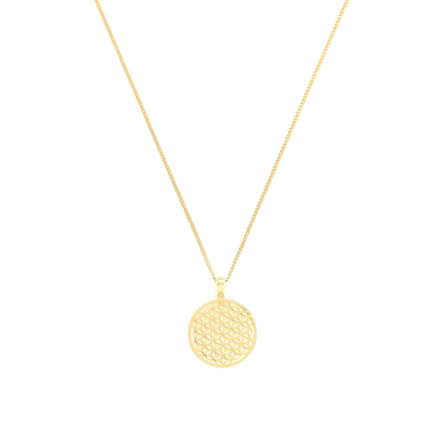 Flower of Life Necklace, White Rhodium, All Gender