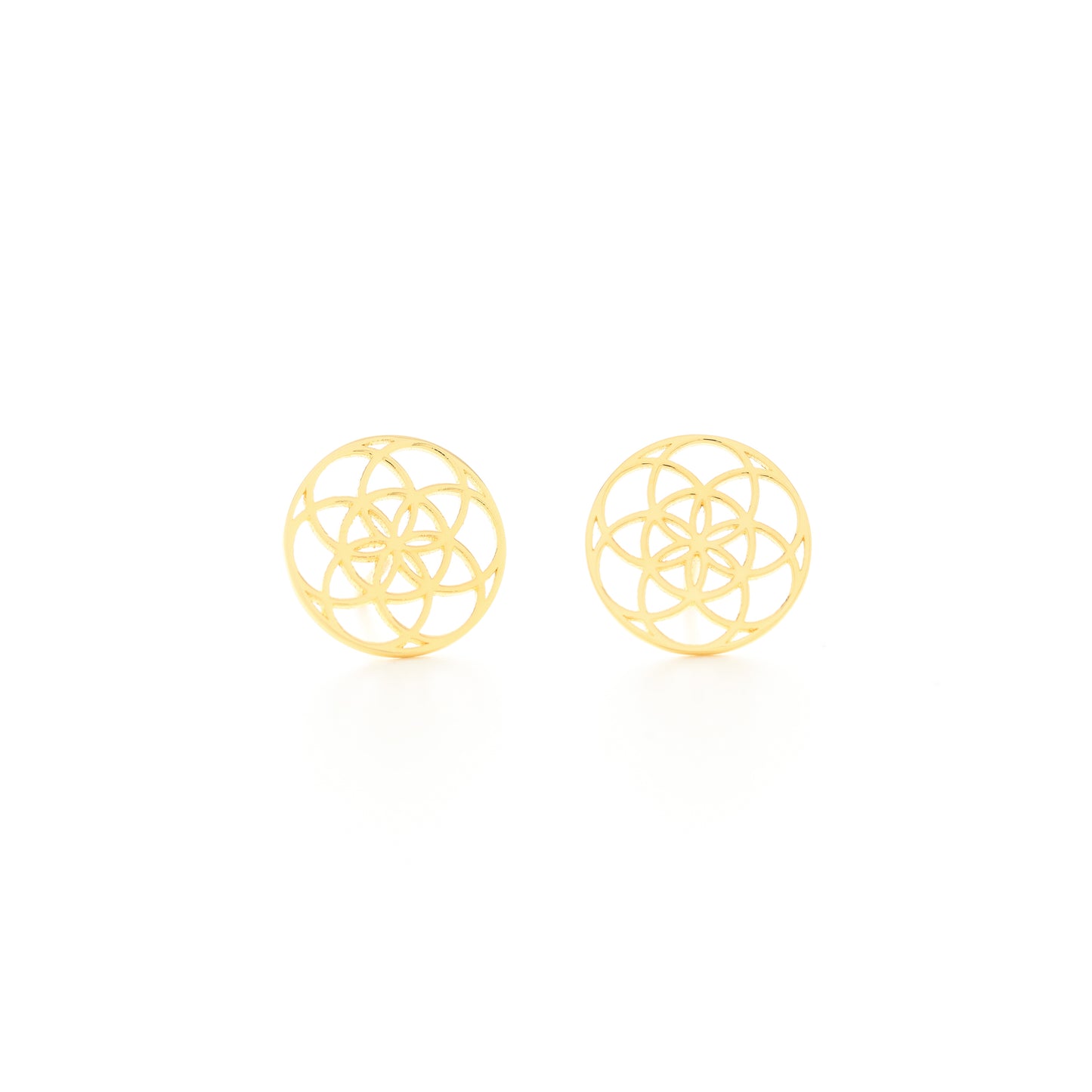 Seed of Life,  Rose Gold Stud Earrings