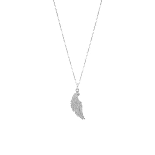 Angel Wing Necklace, White Rhodium