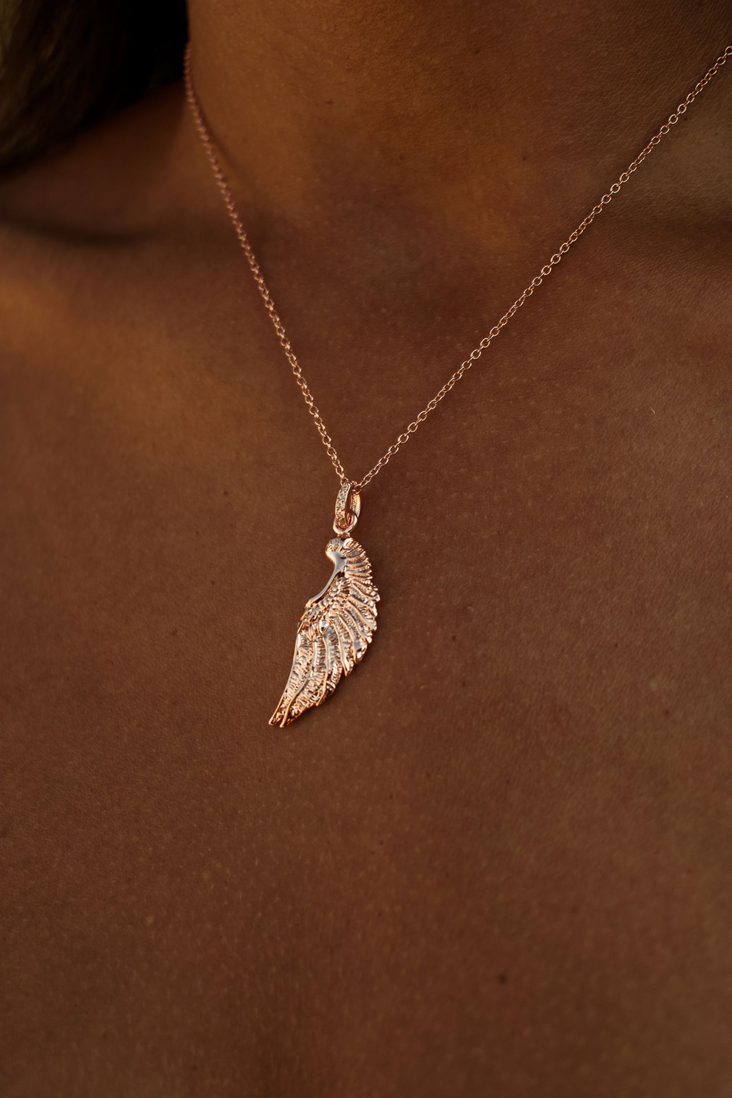 Angel Wing Necklace, 18k Gold