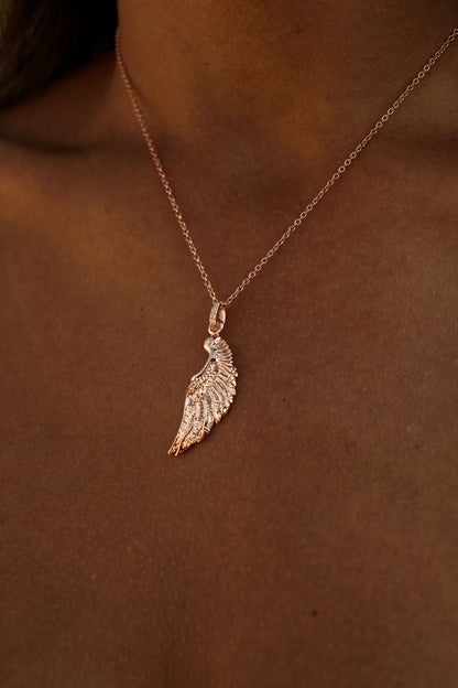 Angel Wing Necklace, 18k Gold