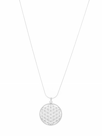 Flower of Life Spiritual Expansion Necklace, Rose Gold Over Sterling Silver, 16"+3"