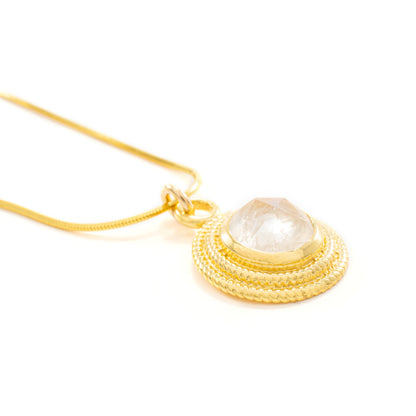 Moonstone Goddess Necklace, 18k Gold Over Sterling Silver