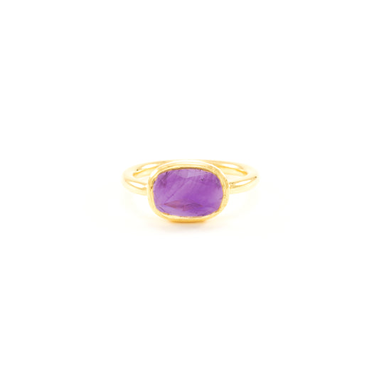 Amethyst Higher Consciousness Minimalist Ring