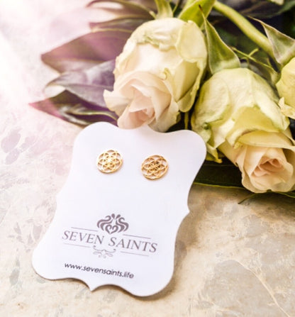 Seed of Life,  Rose Gold Stud Earrings