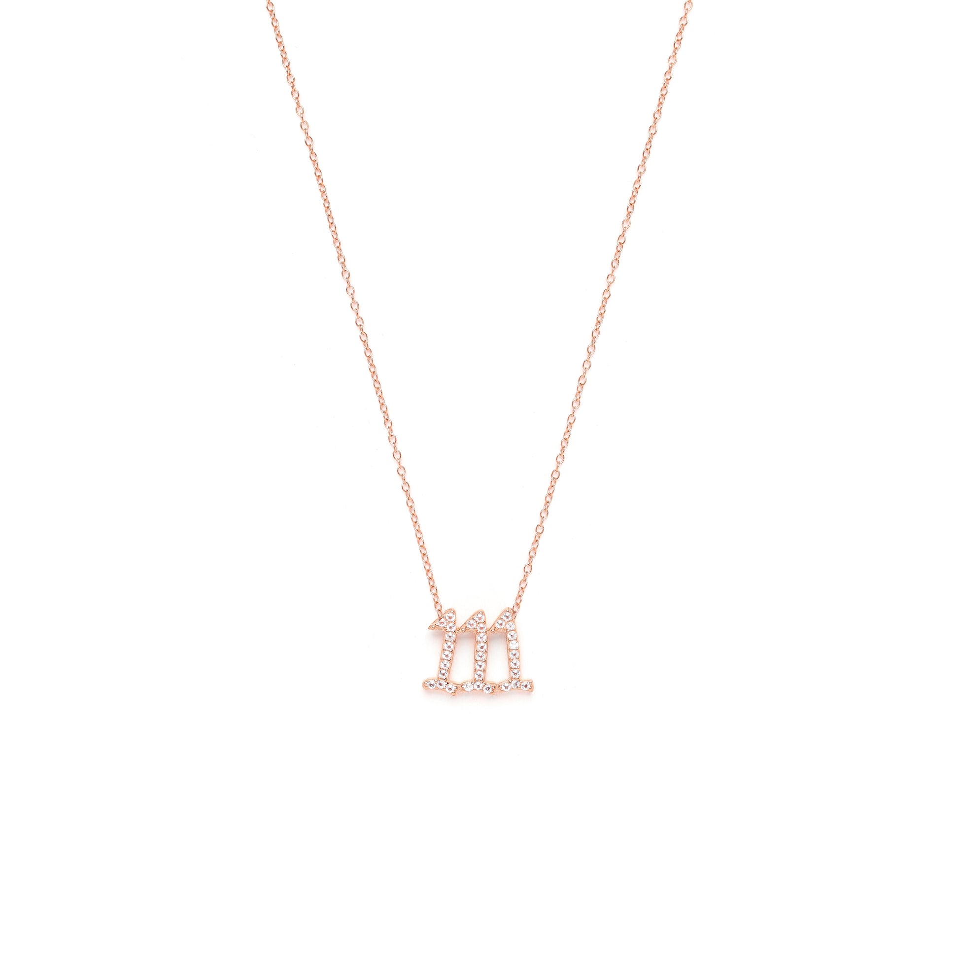 111 Angel Number Manifestation Stud Necklace