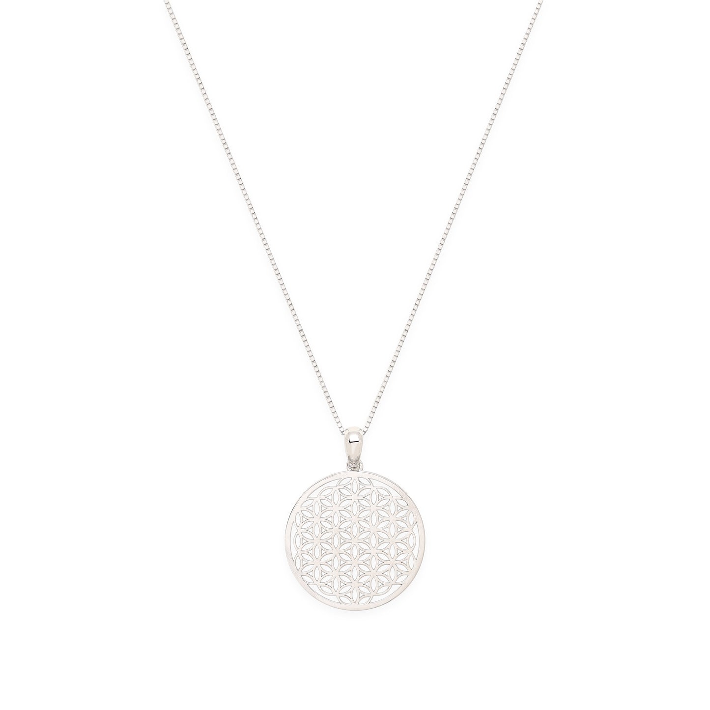 Flower of Life Spiritual Expansion Necklace, 18K Gold, 16+3"