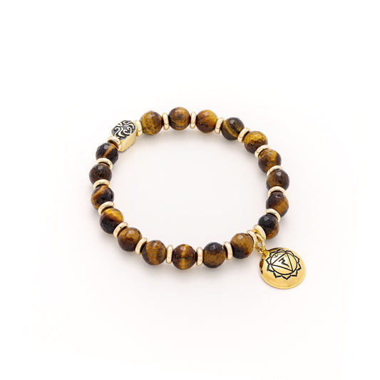 SOLAR PLEXUS CHAKRA Activation Bracelet, Tiger's Eye, 18K Gold Finish