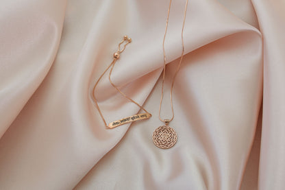 Sri Yantra Supreme Manifestor Necklace, Rose Gold